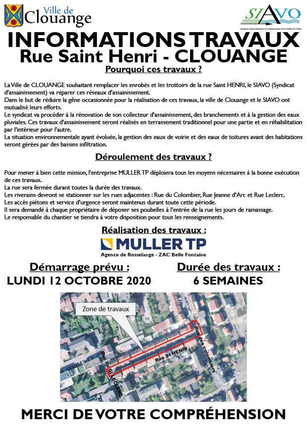 Travaux Rue Saint Henri